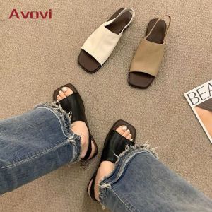 Avovi Women Fashion Flat Sandals Ladies Open Toe Lightweight Non-slip Outdoor Beach Sandal