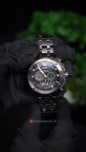 Jam Tangan Pria Expedition Chronograph EXP EX 6402 BCBEPBA Black Dial Black Stainless Steel Strap