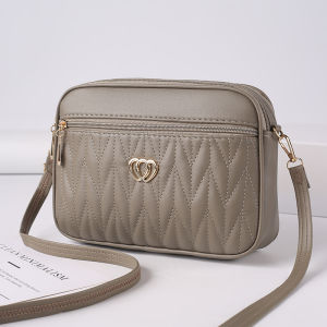 กระเป๋าสะพายข้างทรงสี่เหลี่ยมเล็กแบบนิ่มสำหรับผู้หญิง กระเป๋าใส่โทรศัพท์มือถือแบบหลายชั้น กระเป๋าสะพายไหล่ข้างเดียวแบบอเนกประสงค์ กระเป๋าสะพายข้างแฟชั่นใหม่