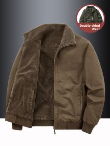 CHAFEI | Double-Sided Wearing Thick Warm Winter Coat Loose Large Size Casual Fleece Lined Coat