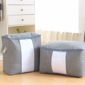 BW-C899 Tempat Penyimpanan Bed Cover Selimut Baju Serbaguna Storage Box Organizer / Bamboo Bag Tas Penyimpanan Pakaian Multifungsi Import