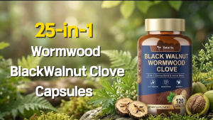 Totaria 25-in-1 Wormwood & Black Walnut Cleanse - Natural Gut Detox & Parasite Cleanse - Relief for Bloating & Digestive Health - Liposomal Tech - 120 Vegan Caps