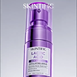 SKINTIFIC Lactic Acid Skin Renewal Exfoliating Serum 20ml | Gentle Exfoliation | Remove Dead Skin & Refine Pores | Brightening & Smoothing Skin
