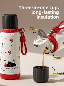 New High Aesthetic Stainless Steel 316 Large Capacity Portable Insulated Water Bottle for Students Men And Women Modern Simple Style