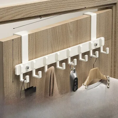 Door Back Hook Clothes Hanging Rack No Drilling Required Indoor Door Mounted Wall Mounted Space Saving Aluminum Clothes Storage