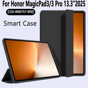 PU Tri-fold Stand Case for Huawei Honor MagicPad 3 Pro Case 13.3" 2025 CGA-W00 Magnetic Official Liquid Silicone Soft Back Cover