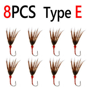 Bimoo 8pcs #12 #14 Tenkara Fly Parachute Grizzly Hackle Floating Dry Fly For Trout Bass Grayling Fishing Lures