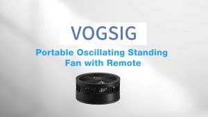 Oscillating Standing Fan 9” Foldable Portable Quiet Desk Fan Floor Fan Adjustable Height from 10.5 to 105CM With Remote Control 4 Speeds 7200mah Battery Operated Timer Setting USB Powered Stand Fan for Home Office Camping