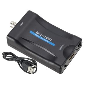 BNC to HDMI-Compatible Converter Coaxial Adapter Connector BNC Audio Input HDMI 1080P/720P Output for TV/Camera/DVR/Projector