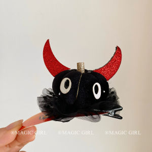 Cute Devil Pumpkin Hair Clip Halloween Ghost Costume Accessories Hairpins Decoration for Party Festival Special Hair Types
