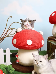 [🐾RedPanda]รูปร่างเห็ด แผ่นเกาแมว แร็คปีนแมว แมวขีดข่วนโพสต์ ป่านศรนารายณ์ ของเล่นแมว คณะกรรมการขีดข่วนแมว ทนต่อการขีดข่วน ขนาดใหญ่