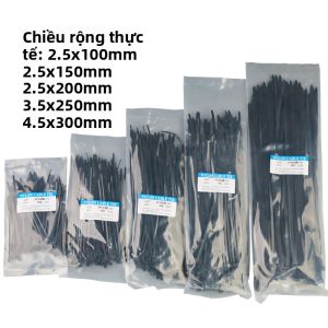 Bộ 500 Dây Buộc Cáp Nylon Tự Khóa Kích Thước Rộng Hơn 2.5x100/3.5x250/4.5x300mm Chất Liệu Nhựa Cao Cấp Dùng Để Buộc Dây Cố Định Dây Điện