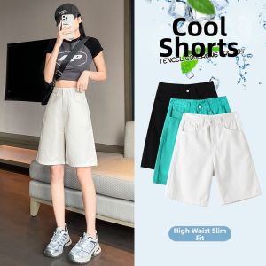 DVDK | High Waist Flare Slim Fit Denim Shorts Black Light