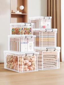 Thickened Transparent Plastic Storage Box Home Clothes Quilt Organizer Toy Snack Storage Box Jumbo Size Underbed Basket