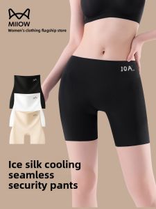 Miiow | Cat Woman Summer Thin Ice Silk Safety Pants Womens Underwear High Waist Short Shorts Nylon Spandex Briefs Two-In-One