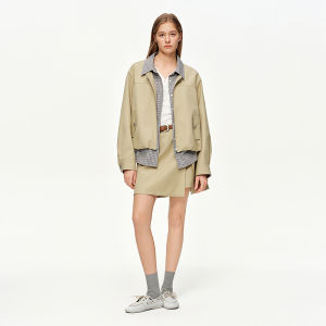 DUSHU | Retro Style Plaid Fake Two-Piece Jacket