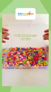 Satu Set DIY Kalung/gelang/cincin Anak / Manik2 Anak Mainan Edukasi Import