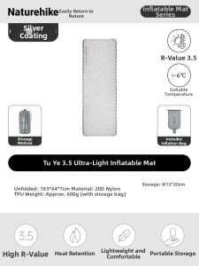 NatureHike | Lightweight Inflatable Camping Mattress Anti-Moisture Pad