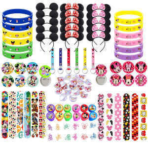 Mickey Minnie Party Favors Party Gift Bag Fillers Slap Bracelets Stickers Stamps Headband Gifts Box Party Decorations Goody Bag