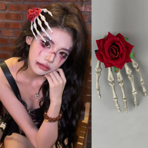 Gothic Dark Rose Devil กิ๊บติดผม ฮาโลวีนโครงกระดูกมือ Claw Edge น่ากลัว < Ne2> อุปกรณ์เสริมเครื่องแต่งกายสําหรับงานปาร์ตี้และการแสดง
