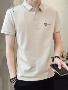 ROMON | Lormen Mens Ice Silk Short Sleeve Polo Shirt Summer Thin Casual Business T-Shirt With Collar Half Sleeve Body T Cool Feeling