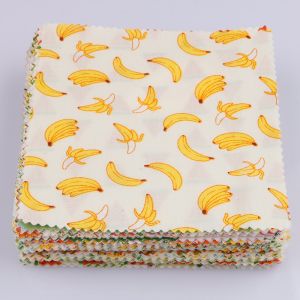 12Pcs/Set Fruit Series Printed Cotton Twill Fabric PatchworkSquare Shape Cloth Bundle For DIY Handmade Sewing&Quilting Material