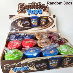 ZXZ | Hot Selling Cute Mini Simulated Snack Bucket Slow Rebound Pinch Music Pendant Soft Silicon Stress Reliever Christmas Gift