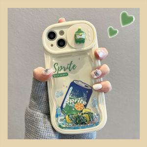 Full Coverage iPhone 13 pro Max Shell Creative Sandflow Coca-Cola Sprite Window Slide Design Anti-Fall Protection for Women
