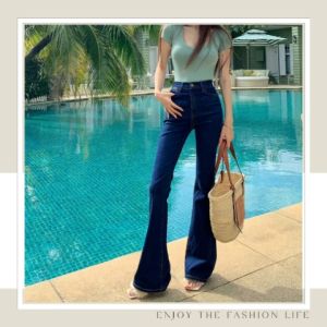 LHSunday แฟชั่นสไตล์ กางเกงยีนส์ขายาวแฟชั่นผู้หญิง เอวสูงเข้ารูปใส่แล้วดูตัวเล็กตัวน้อยสามารถสวมใส่ใช้งานได้ตลอดไม่มีผิดหวังแน่นอน ซื้อเลยมันจีย์