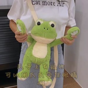 Balo Gấu Nhồi Bông Hình Con Ếch Xanh Che Mắt