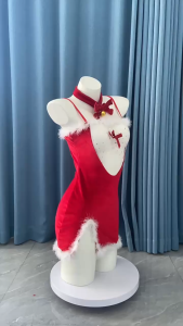 ชุดคริสต์มาส เซ็กซี่ ชุดนอนไม่ได้นอน ชุดปีใหม่ ชุดดคอสเพลย์ ชุดกวางเอลก์ ผ้ากำมะหยี่ ลูกไม้ ตาข่าย กรีด รุ่น:QQ31