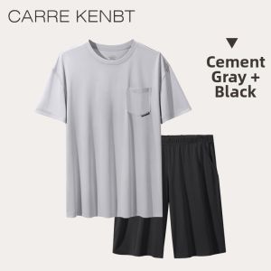 Carre Kenbt | Summer Ice Silk Sensation Breathable Casual Wearable Short Sleeve Shorts Set