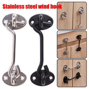 4-Inch Door Lock Hardware Slide Lock Eye Hook Latch with Screws Rust Resistant Metal Latch for Interior Doors Windows Wood Fences Garage Doors