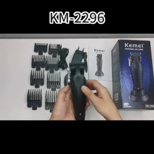 Kemei KM-2299+KM-2296 0mm Hair Clipper Rechargeable Cordless Electric Hair Clipper Cordless Precision Hair Trimming