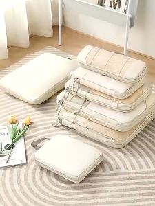 Compression Travel Organizer Bag Set of 5 Luggage Expansion Bag Travel Clothes Storage Bag