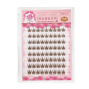 MENGJIESHANGPIN | Cute Curly Brown Non-glue Fake Eyelashes Cartoon Style Sweet Desire Natural Simulation Thickened Segmented Bristles For Various Skin Types