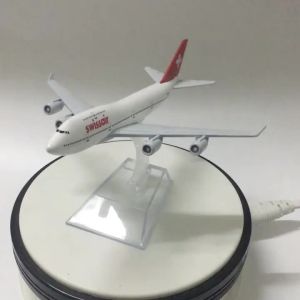 2025Swiss Air Swissair Airlines Boeing 747 Mô hình máy bay kim loại hợp kim 16CM có chân đế đồ chơi máy bay cho trẻ em quà sinh nhật GIAO HÀNG MIỄN PHÍ