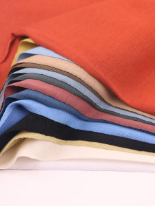 ผ้าเสื้อยืดเนื้อเย็นสำหรับฤดูร้อน ผ้าคอตตอนผสมผูกผ้าถักสำหรับเด็กชายและเด็กหญิง ผ้าสำหรับทำเสื้อผ้า DIY ลายพิมพ์สีสันสดใส