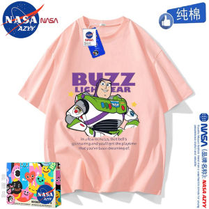 NASA Joint Name Basguang Year Pure Cotton T-Shirt Summer 2024 New Arrival Trendy Cool Handsome Mens Middle and Large Parent-Child Clothes