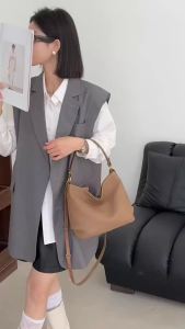 SHUCAI | Genuine Grade Cow Leather Women Shoulder Crossbody Bucket Bag Luxury Designer Brand Ladies Soft Cowhide Handbag High Quality New