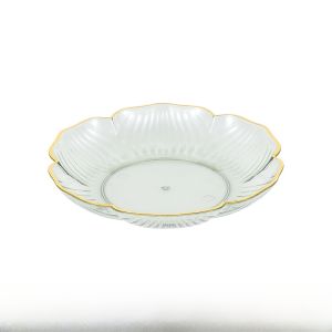 Food Grade Plastic Fruit Tray Luxury High End Bone Disc Storage Tray Nordic Style Gold Edge Irregular Shape Home Use Dishware