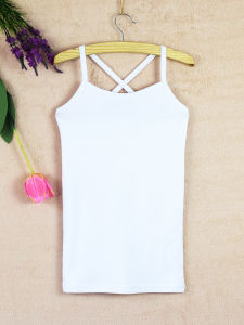 Womens Short X-Back Cotton Camisole Tank Top Slim Fit Inner Wear Cross Strap Cotton Outerwear Sweet Style Sweetheart Design