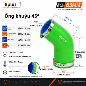 Ống Silicon Xanh Đa Năng Với 45 Độ Ống Nối Cho Xe Hơi Turbo Intercooler Silica Gel Kết Nối Có Kẹp
