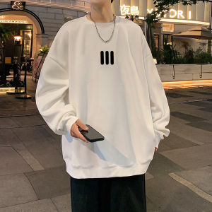 Loose Fit Mens Black Hoodie Spring Autumn New Style Print Casual Top Comfortable Polyester Fiber round Neck Text Pattern