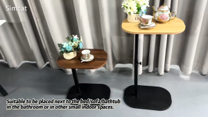 ODOROKU 360°Swivel Adjustable Height C Shaped Side End Table Modern Small Coffee C Table End Table Tiltable and Adjustable Angle Laptop Table Bedside Table Coffee Table