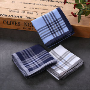 Sonkiss British Style Mens Handkerchief Pure Cotton Sweat Absorbent Large Size Vintage Handkerchief Summer Collection