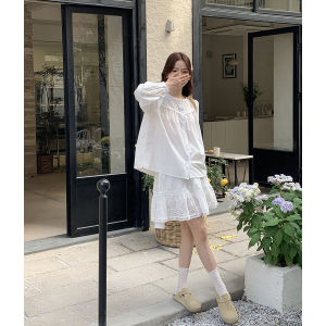 imimtuan | Áo Babydoll Họa Tiết Hoa Đục Lỗ