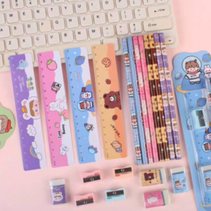 GYN Set Paket Alat Tulis 5 in 1/ Stationary Set/ Alat Tulis Penghapus Penggaris Pensil Serutan Cutes