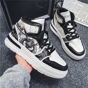 2024 Dragon Year Birth Year Mens Shoes Spring and Autumn Chinese Style Chinese Fad Niche Style Teenagers Athleisure High-Top Board Shoe