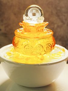 Small Glass Decorative Items Wealth Attracting Feng Shui Water Wheel Home Living Room Front Desk Ceramic Decorations Gifts